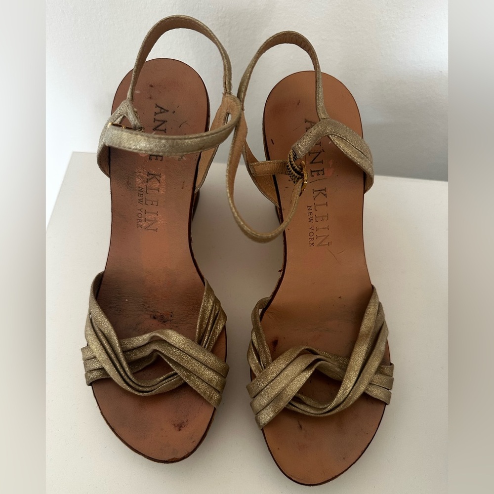 Anne Klein - Metallic Gold Sandals Size 8